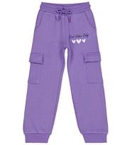 Civil Girls Kargo Cepli 6-9 Yaş Eşofman Altı - Lila 7-8 Yaş (Mor)