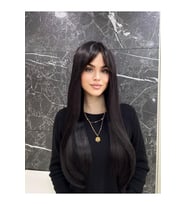 Siyah Perçemli Düz Vip Peruk Model