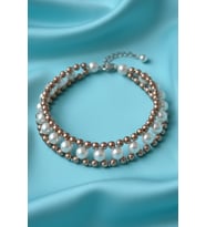 Pearl Collar Tasma Necklace (Kahverengi)