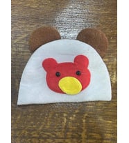 12X10 CM PELUŞ KULAKLI AYI APLİKE ARMA YAMA DİKİŞ AKSESUARI (Beyaz)