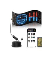HyMark Programlanabilir 17x7cm Matrix Kayan Yazı Emoji LED Ekran Tabela Araba Bluetooth APP Kontrol USB LED
