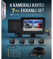 7 İnç AHD 4 Kameralı Kayıtlı Arac Kamera Seti