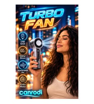Turbo Motorlu USB Şarjlı Mini El Fanı – Dijital Ekran ve Ayarlanabilir Hız