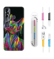 Tecno Spark 6 6 Go 8C 8 Pro 7 7 Pro Kılıf Kablo Koruma Spiral Silikon Color Cat 1754