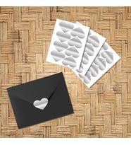 Yapışkanlı Kalp Şekilli Gümüş Sticker Etiket Hediye Paketleme Parti Hediyeleri 24 Adet 3,5x2,5 Cm-T267 (Renksiz)