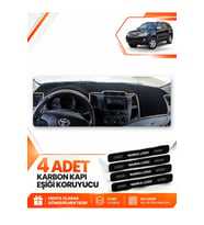 TOYOTA FORTUNER (2005-2014) Uyumlu Ön Torpido Koruma Kılıfı Halısı - Siyah Bej