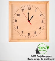Tasarım Doğal Ahşap 32 Cm Duvar Saati (Ahşap)