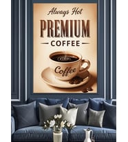 Daima Premium Kahve Kupası Dekoratif Kanvas - Mdf Ahşap Tablo