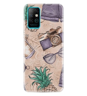 Infınıx Note 8 Kılıf Desenli Silikon Kılıf Monkey Butterfly 1357