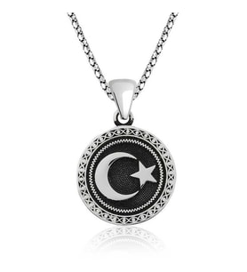 Gümüş Ay Yıldız Kolye