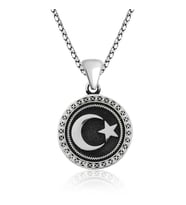 Gümüş Ay Yıldız Kolye