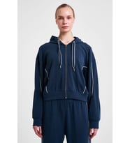 Kadın Fermuarlı Kapüşonlu Sweatshirt 25N-2113 (Lacivert)