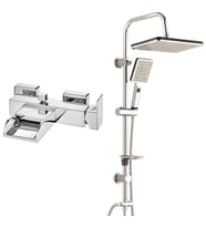 ECA Natura Banyo Bataryası+T-MAY Banyo Sümbül Kare Tepe Duş Takımı Seti Paslanma (Krom)
