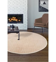 Dijidekor Halı Vizon Stylish Yıkanabilir Yuvarlak Kesme İnce Yolluk Kilim Salon Halısı Modelleri (Açık Vizon)