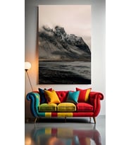 VOLKANİK DAĞLAR V1 Ev Duvar Salon Güzellik Salonu Ofis Dükkan Dekarasyon Kanvas Tablo (Çok Renkli)