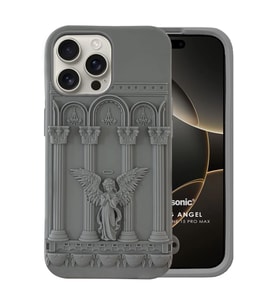 Microsonic Apple iPhone 15 Pro Max Kılıf Praying Angel Gri (Gri)