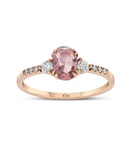 0.75 Karat Laboratuvar Pırlanta Morganite Yüzük - HRD Sertifikalı
