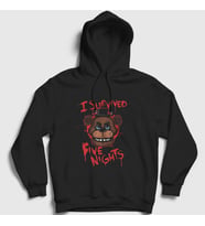 Presmono Unisex Siyah Survived Fnaf Five Nights At Freddy's Kapüşonlu Sweatshirt 472551tt