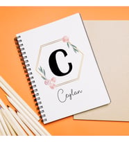 Baş Harfli İsim Tasarımlı Defter Kişiye Özel