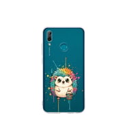 Huawei P Smart 2019 ile Uyumlu Splash Kirpi Tasarımlı Şeffaf Silikon Kılıf