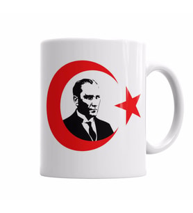Mustafa Kemal Atatürk  türkbayrağı  Kupa Bardak Porselen