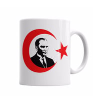 Mustafa Kemal Atatürk  türkbayrağı  Kupa Bardak Porselen
