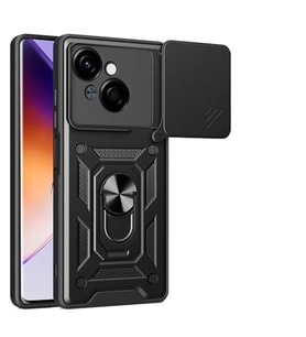 Coverzone Tecno Spark Go 1 2025 ile Uyumlu PhoenixShield S�rg�l� Kamera Korumal? Kapak, Tam Koruma Manyetik Vega Kapak K?l?f Siyah