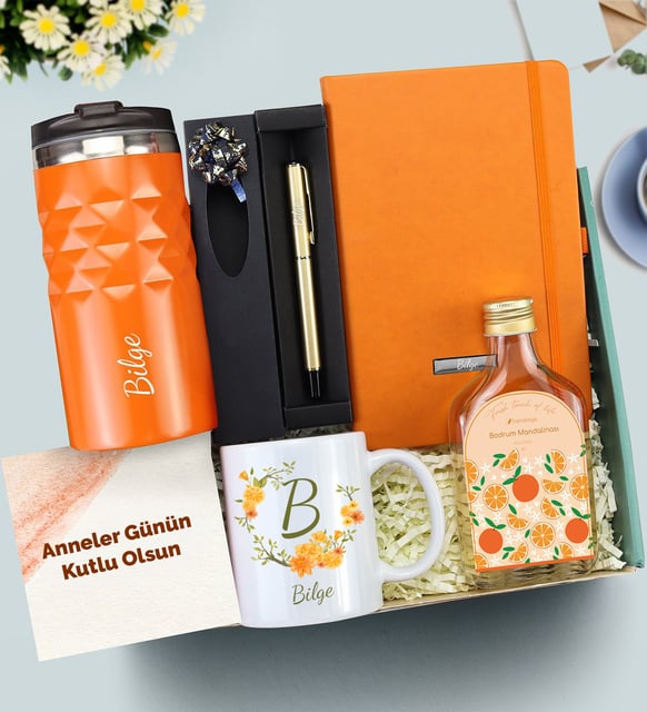 Kişiye Özel Termos & Defter & Kolonya & Kalem & Kupa Hediye Seti