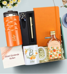 Kişiye Özel Termos & Defter & Kolonya & Kalem & Kupa Hediye Seti