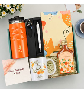 Kişiye Özel Termos & Defter & Kolonya & Kalem & Kupa Hediye Seti