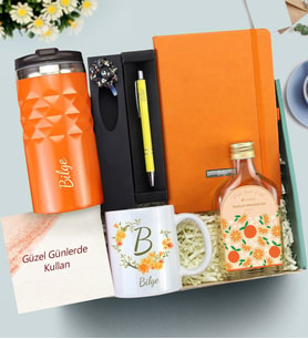 Kişiye Özel Termos & Defter & Kolonya & Kalem & Kupa Hediye Seti
