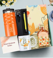 Kişiye Özel Termos & Defter & Kolonya & Kalem & Kupa Hediye Seti