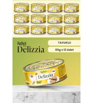 Plus Delizzia / Kıyılmış Tavuklu Yetişkin Kedi Maması 85g x 12 Adet