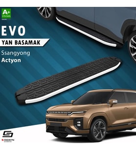 S-Dizayn Ssangyong Actyon Evo Aluminyum Yan Basamak 183 Cm 2024 Üzeri A+ Kalite