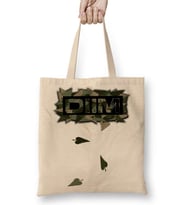 Logo Dıım floral Camuflado Bez Çanta Uzun Saplı