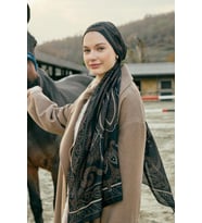Carell Vintage Acı Kahve Nilla Pamuklu Şal