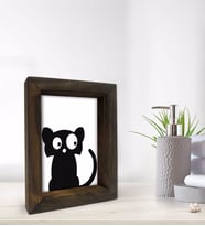 BK Gift Banyo Dekoratif Doğal Masif Ahşap Çerçeve 15x20cm-4 (Beyaz)
