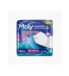 Moly Yatak Koruyucu 60cm X 90cm 30'lu Paket X 6 180 Adet