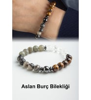 Aslan Burç Bilekliği Kaplan Gözü-Jasper-Kristal Kuvars-Labradorit Doğal Taş 8mm Bileklik