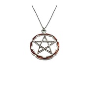 Kırmızı Pentagram Wicca Sembol Figürlü Unisex Kolye – 60 cm Zincirli Gotik, Spiritüel Tasarım