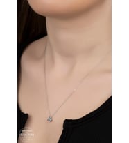 SWAROVSKİ CRYSTAL TEK TAŞ  925 AYAR GÜMÜŞ KOLYE