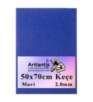 Mavi Keçe 50x70 cm 2.0 mm 1 Adet Renkli Hobi Keçesi Elişi Keçesi Anasınıfı Kreş Okul Öncesi
