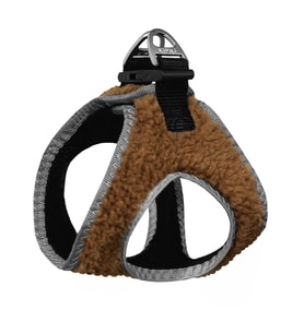 Üç Kilitli Kürklü Kedi Köpek Göğüs Tasması 20-24 cm XXX-Small Kahverengi