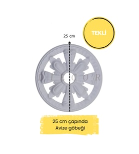 Dekoratif Boyanabilir Polimer 25 cm Avize Göbeği