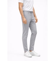 Yazı Erkek Slim Fit Dar Kesim Beli Bağlamalı Yan Cepli Casual Jogger Pantolon