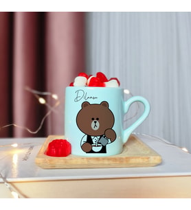 Wee Bears Tasarımlı Kişiye Özel Yeşil Türk Kahvesi Fincanı