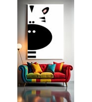 ÇOCUK ODASI KREŞ ZEBRA Ev Duvar Salon Güzellik Salonu Ofis Dükkan Dekarasyon Kanvas Tablo (Çok Renkli)