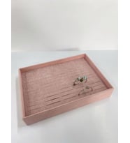 Yerli Üretim Süet Kumaş Pembe Renk Bilezik Bileklik Kelepçe Tablası(70 li batırmalı)