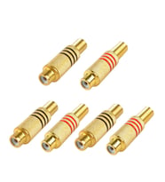 Rca Dişi Jack Kırmızı-Siyah Gold