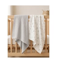 2'li Bebek Müslin Örtü 80x80 cm %100 Pamuk – Tek Katlı Müslin Battaniye, Ku